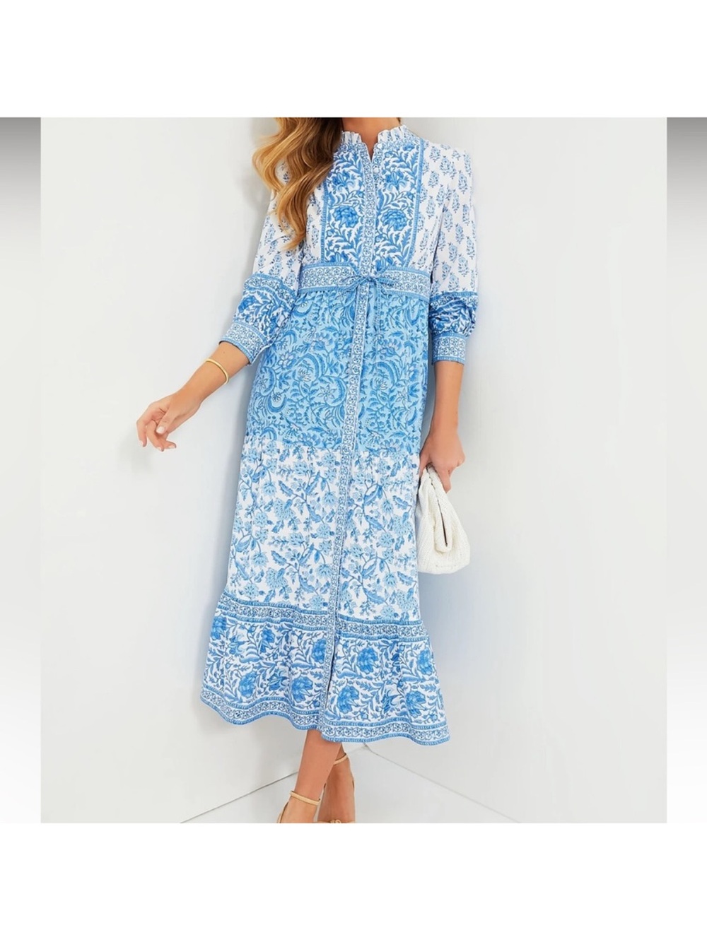 Tuckernuck Pink City Prints Gemma Dress Ocean Mix Blue White Sz S NEW - Picture 3 of 15
